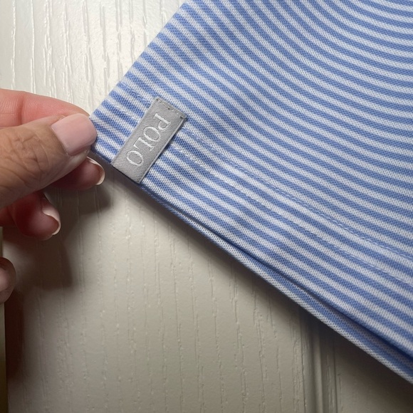 Ralph Lauren Blue and White Striped Pro Fit Polo Shirt sz XL - Picture 3 of 6